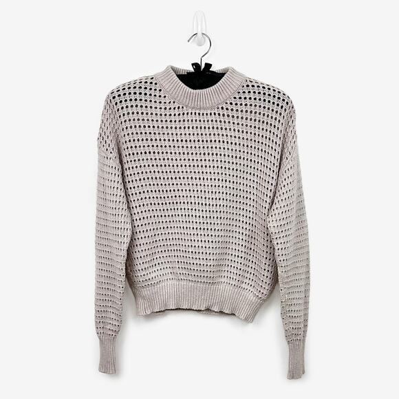 MISA Los Angeles Ramsey Sweater Size M Oatmeal Open Knit Neutral Casual Pullover - Picture 1 of 4